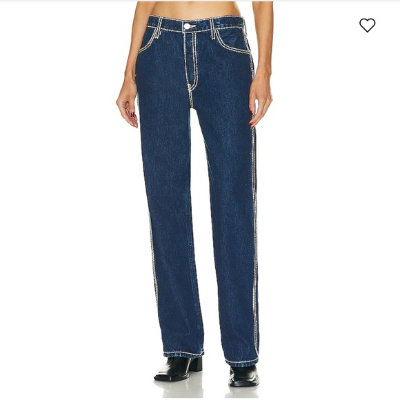 NEW RE/DONE Loose Long Jeans in Chunky Stitch Indigo - Picture 11 of 13